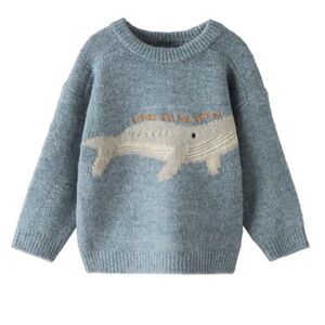 Zara Kids Whale Sweater Future Begins with Us size 4-5